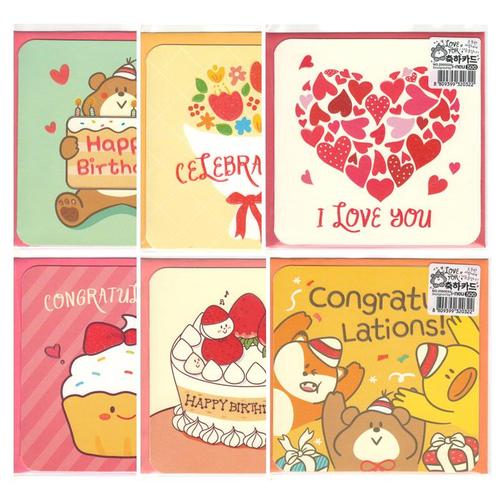 아이윙스-500 i-neu 러브 포 축하카드 감사 기념 생일카드 (10개)