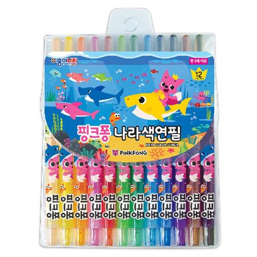 아이윙스-5000 종이나라 핑크퐁 색연필 12색 샤프식 어린이집 유치원 초등학교 신학기 입학선물 졸업선물