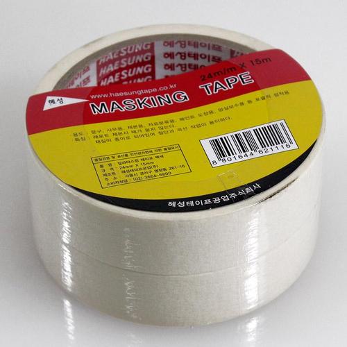 아이윙스-백색 마스킹테이프 24x15m (1/2) 종이테이프 디자인 (4개)