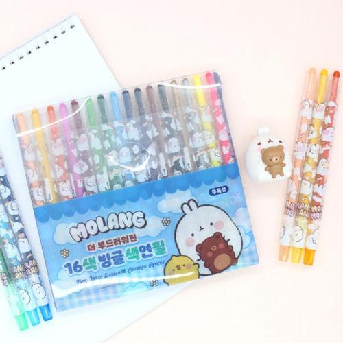 아이윙스-6500 몰랑이 16색 빙글 돌돌이 색연필 어린이집 유치원 초등학교 학원  단체선물 답례품