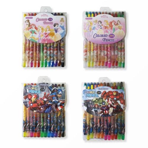 아이윙스-11000 희망 디즈니 프린세스 공주 마블 24색 색연필 어린이 단체선물