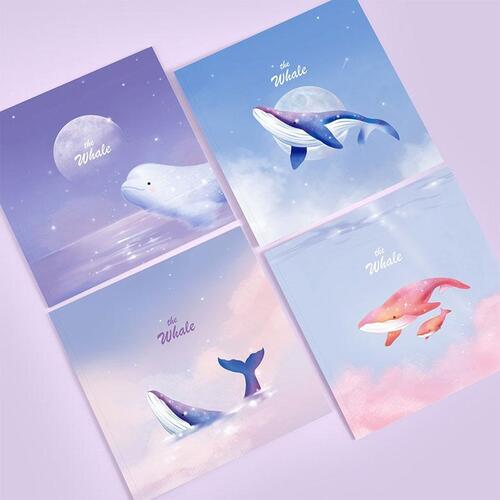 아이윙스-고래 쪼매난 유선노트 미니노트 단체선물 (10개)
