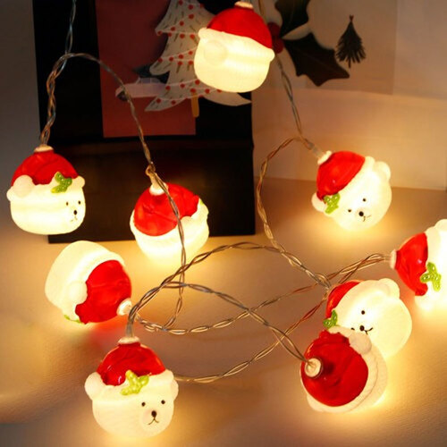 아이윙스-크리스마스 화이트베어 LED 조명 가랜드 파티장식소품