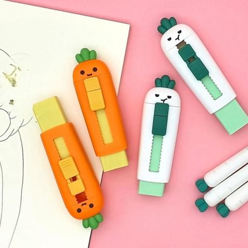 아이윙스-1500 무기력 당근 슬라이드 지우개 (4개) 어린이집 유치원 초등학교 신학기 입학선물 졸업선물
