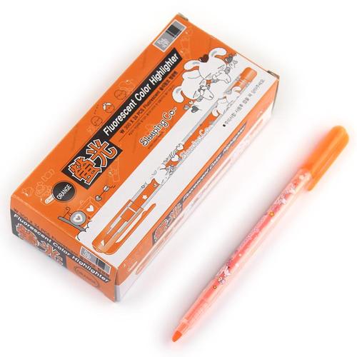 아이윙스-300 바른손 슬리핑코 형광펜 24개입 오렌지색 주황색 사인펜 (2개)