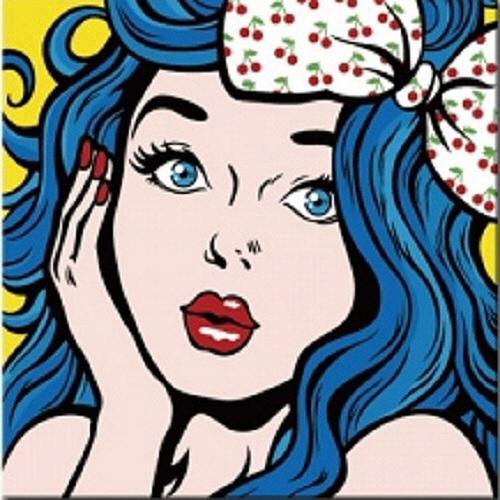 아이윙스-아이윙스 피포페인팅 GM221 팝아트 파란머리의소녀 DIY명화그리기 DIY그림그리기
