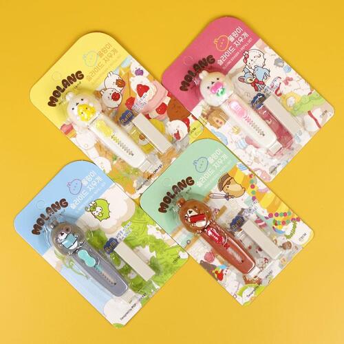 아이윙스-2000 몰랑이 피규어 슬라이드 지우개+리필 어린이집 유치원 초등학교 학원교회 단체선물 답례품 (4개)