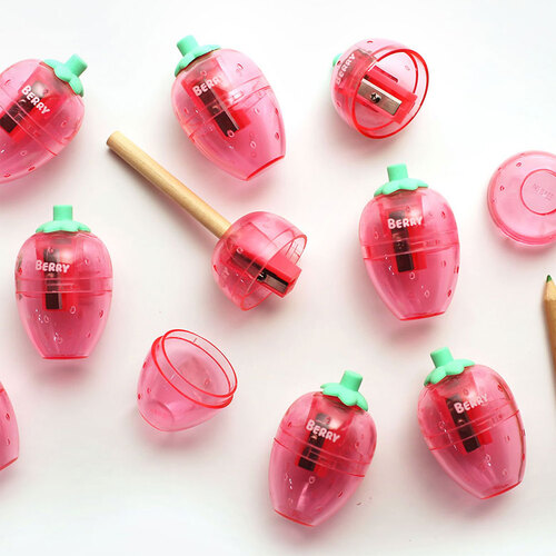 아이윙스-딸기 연필깎이 (4개) 어린이집 유치원 초등학교 신학기 입학선물 졸업선물